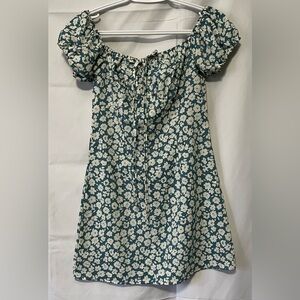 Zaful Dress Women’s S Green Floral Shift Cap Sleeve